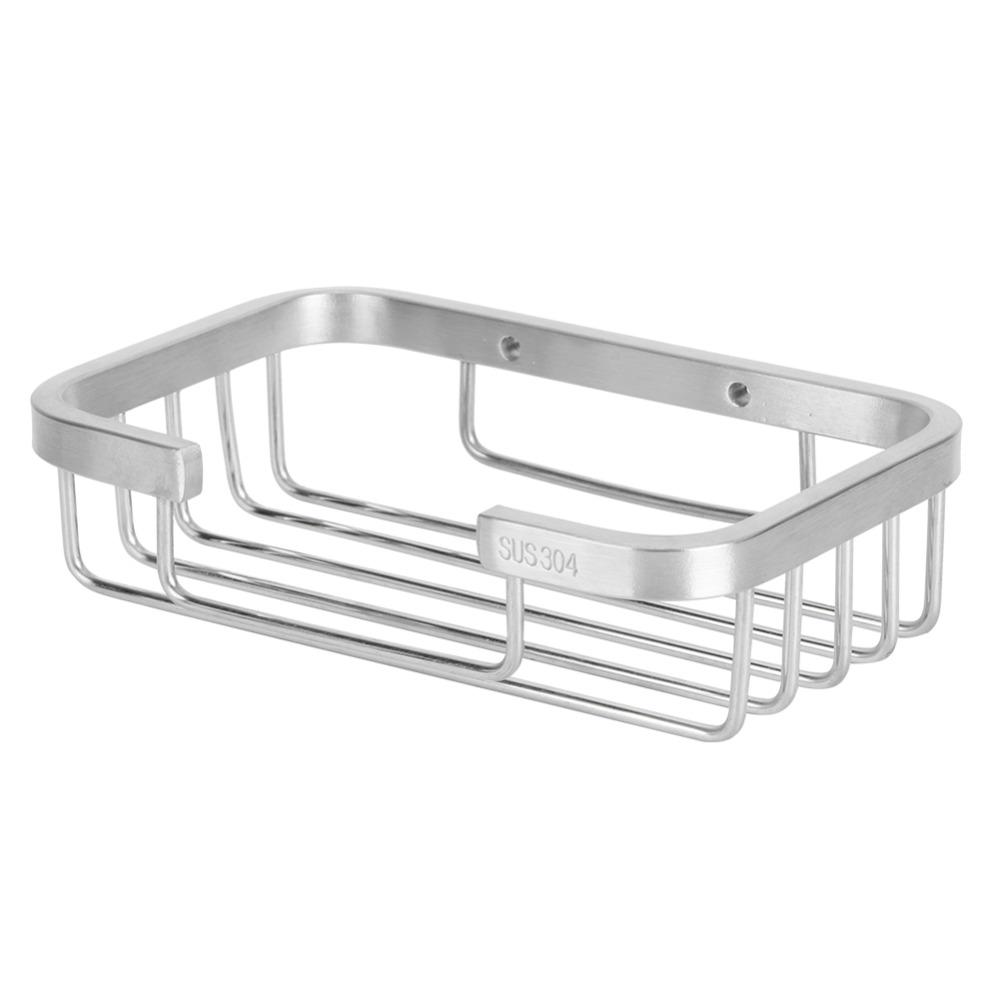 Silver Soap Rack Stainless Steel Soap Organizer Box Modern Soap Dish Bathroom Kitchen Washroom