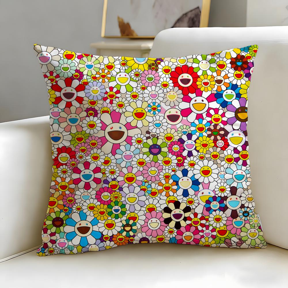 

classic artist Takashi Murakami Cushion Cover Soft EasyWash Pillow Case Versatile for Couch Bed Travel and Office 30X30cm