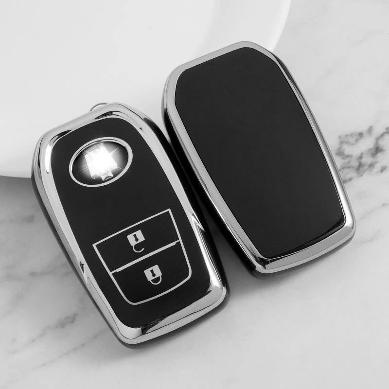 Silver Tpu Auto Key Fob Cover Case Fit For Toyota Yaris Prius Camry Corolla Avensis Verso Prado Reiz Crown Rav4 C-Hr Aygo Scion Tc Im
