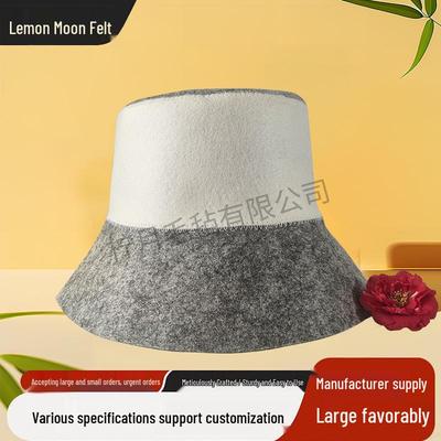 Embroiderable White-Gray Felt Sauna Bucket Hat for Group Activities