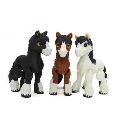 3D Printed Horse Figurine Movable Joints Pony Statue Stress Relief Fidget Toy