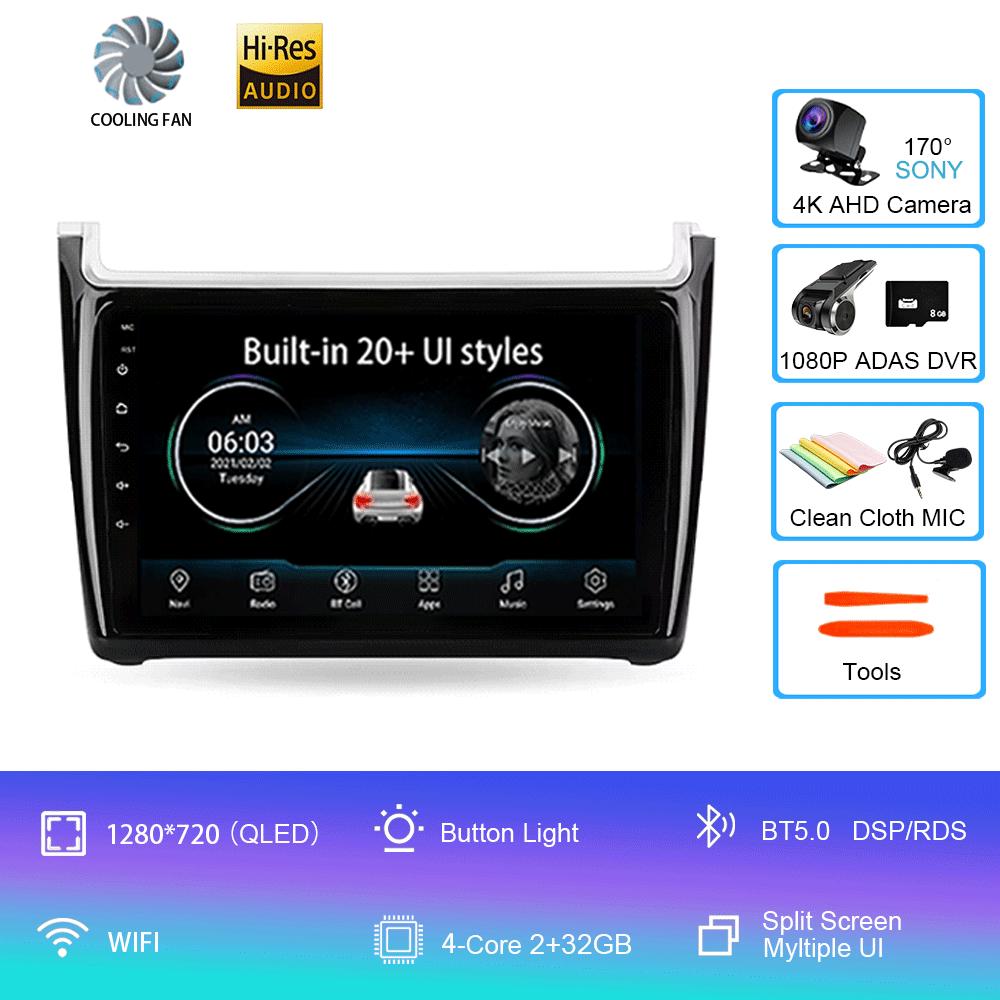 Android 14 For Volkswagen POLO 5 2008 - 2020 Car Radio Multimedia Video Player Navigation Stereo GPS No 2din 2 Din Dvd