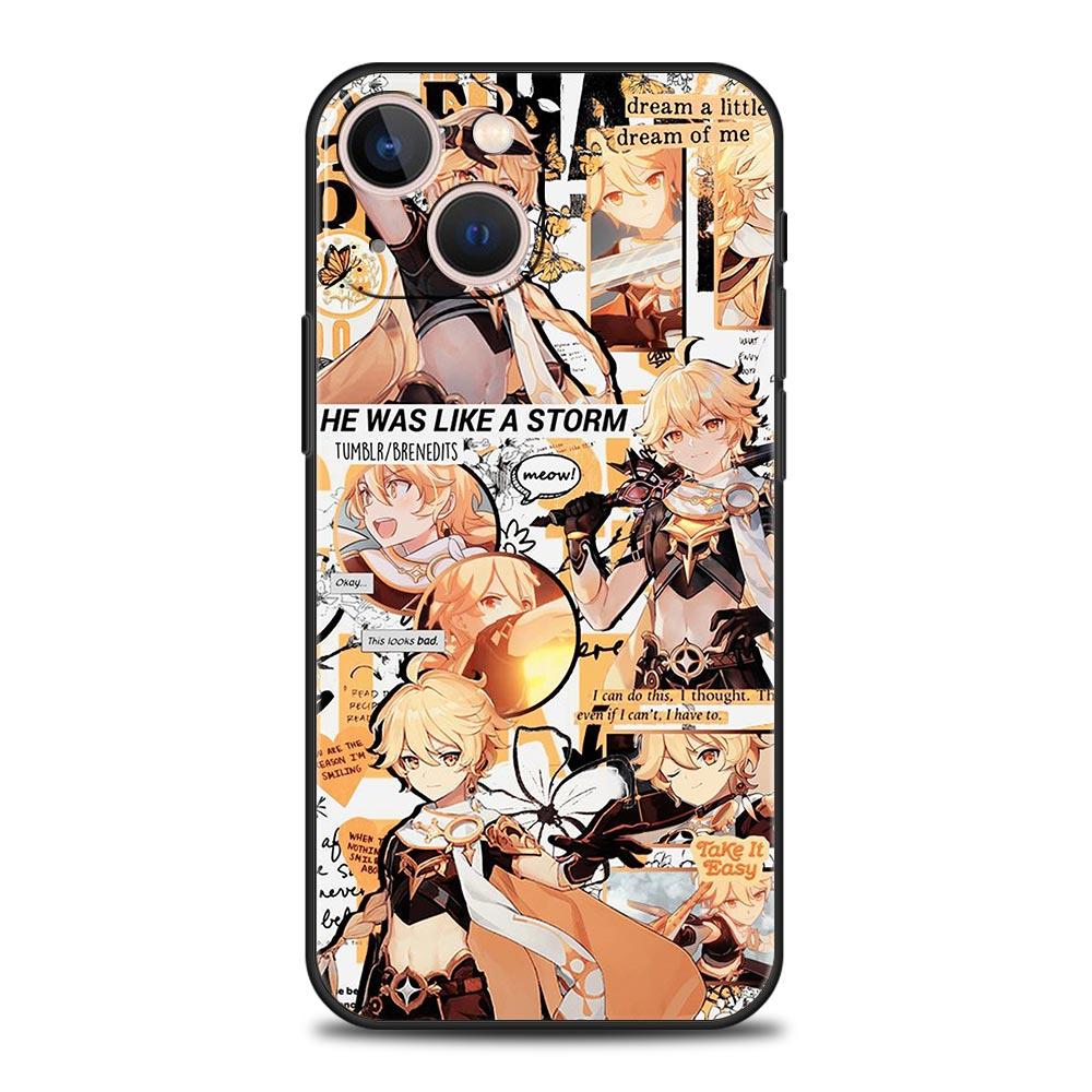 Genshin Impact Top Games Luxury Phone Case For iPhone 13 15 14 12 Mini 11 Pro MAX XR X SE XS 7 8 Plus Silicone Protection Cover