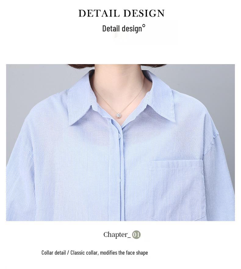 Camisa Listrada de Manga Longa Feminina - Moda Primavera 2025 para um Look Jovem e Estiloso