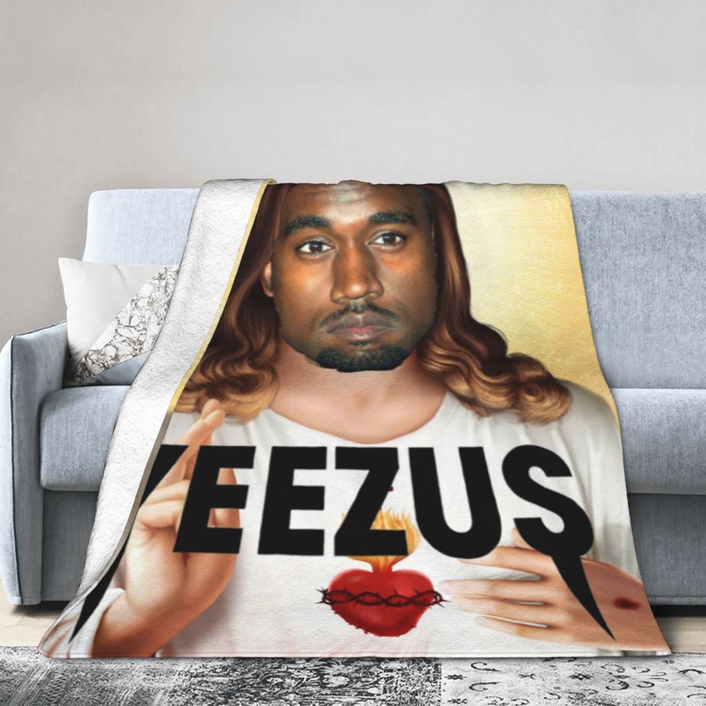 Super Soft k-kanyes w-wests funny meme Throw Blanket Premium Flannel Fleece Lightweight Bed Blanket Fuzzy Plush Blankets