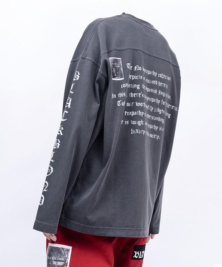 BLACKBLOND Vividi Crushed Face Pigment Long Sleeve Tee (Charcoal)