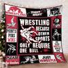 Vintage Wrestling Cozy Throw Blanket, Sports Retro Patterned Couch Bed Warm Wrap for Room Decor, All Season Fans Gift