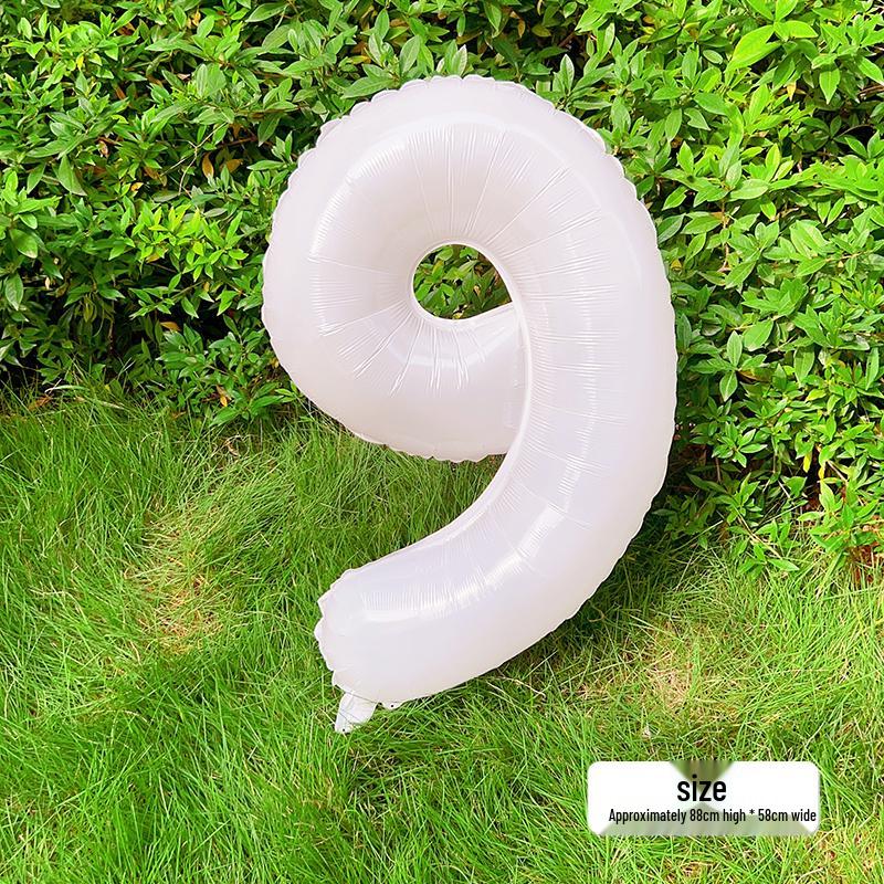 White Number Balloons for Kids' First Birthday Party Decorations