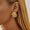 Salircon Trendy Design Irregular Fold Piercing Earrings for Women Elegant Geometric Gold Color Stud Earrings 2026 New Jewelry