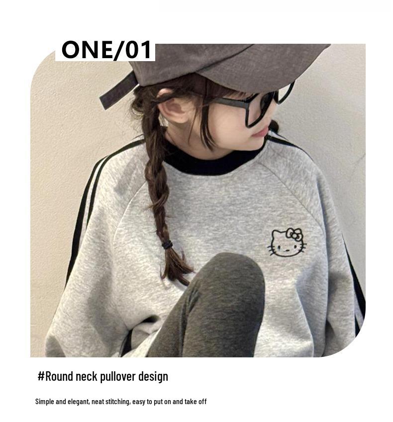 Girls' Hello Kitty Plus Velvet Sweatshirt - Autumn/Winter 2025 Collection