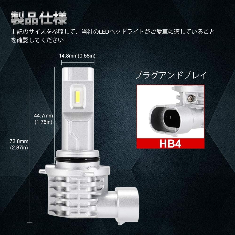 NOVSIGHT LED Headlight HB4 Fanless Equipped with High Performance LED