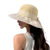 Summer Seaside Vacation Sunscreen and Sunshade Straw Hat Fashionable Foldable Lace Daisy Fisherman's Hat