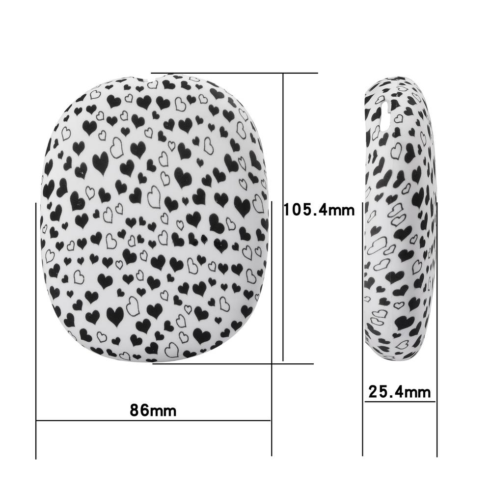 

Защитный чехол для наушников, чехол для наушников, кожный чехол с принтом для Airpodss Max, гарнитура, силиконовый защитный чехол с принтом чёрный