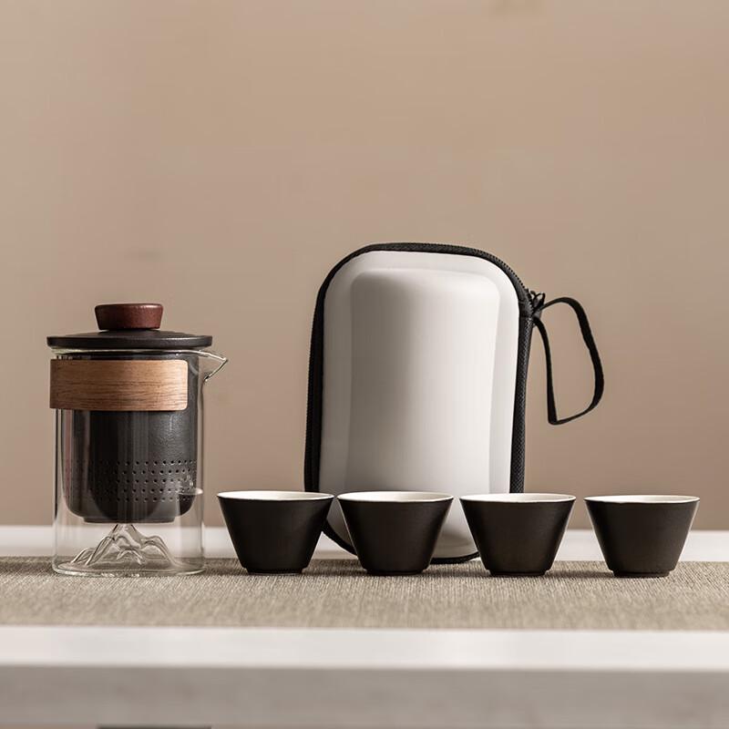 High-End Portable Anti-Scald Travel Tea Set with Glass Teapot