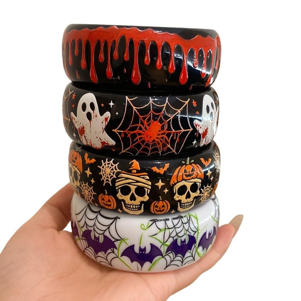 Europe American Style Halloween Acrylic Bangle Pumpkin Skull Hand Ring Girls