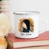 Personalised Hijabi Girl Printed Mug Coffee Cups Drinks Water Cup Muslim Girls Custom Name Enamel Handle Mugs Handle Eid Gifts