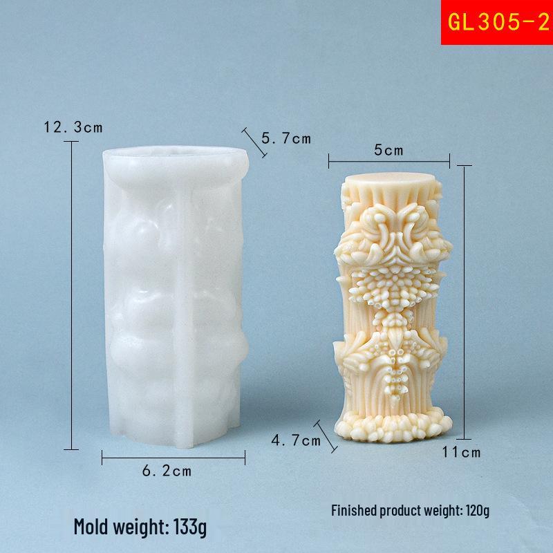 European Multi-Cylinder Silicone Molds for Scented Candles, Pillars, Gift Ornaments, and Diffuser Stones