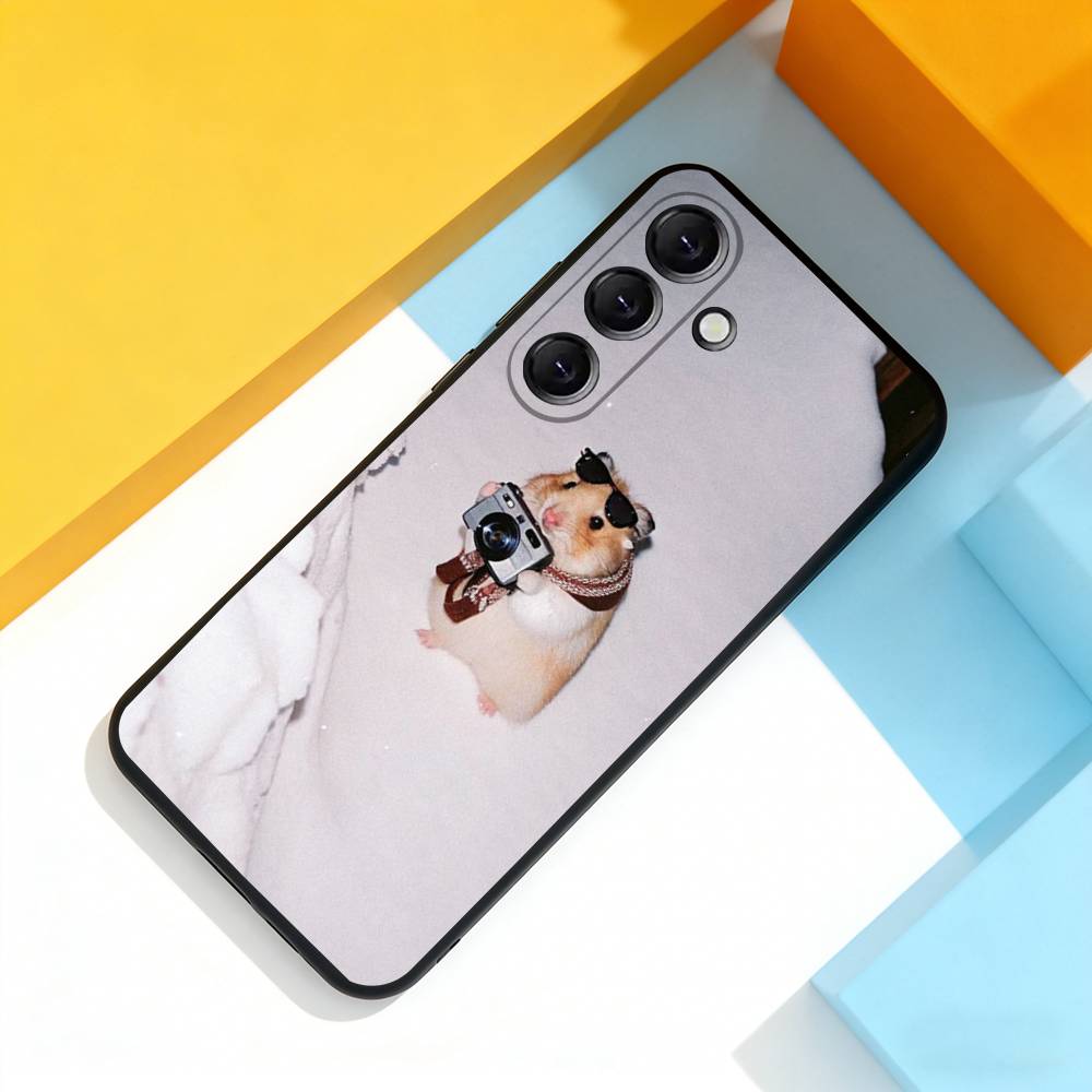 

Animal Pet Hamster Cute Phone Case For Samsung Galaxy A 73,72,51,53,52,71,22,5G,Note,J7,8,9 Soft Black Cover Samsung a70