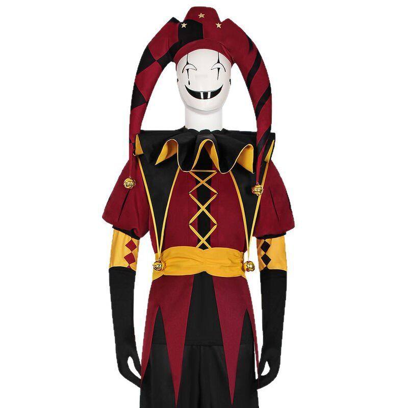 Freak Show Zirkus Pierrot Cosplay Kostüm Komplettset Clown Charakter Rollenspiel Outfit Spiel Otome Stil Unisex Performance Set