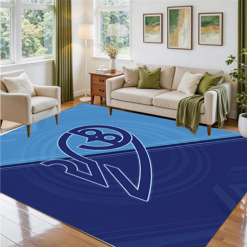 Sheffield Wednesday Design Crystal Velvet Rug Soft Decorative Mat for Bedroom Entrance