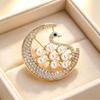 New French Style Elegant And Luxurious Cubic Zirconia Swan Brooches For Women Suit Sweater Fashion Simple Accessories Pins