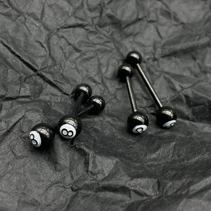 Anneaux de langue de billard pour femmes, bijoux de perçage de langue en acier inoxydable, longueur de barre de 12 à 16mm pour anneaux de langue