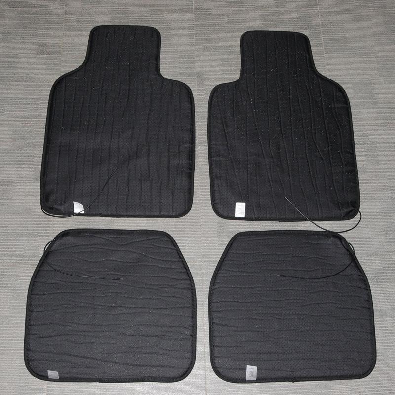 Car foot mat modification fabric fiber optic starlight complete car carpet 4 pcs universal fiber optic starlight