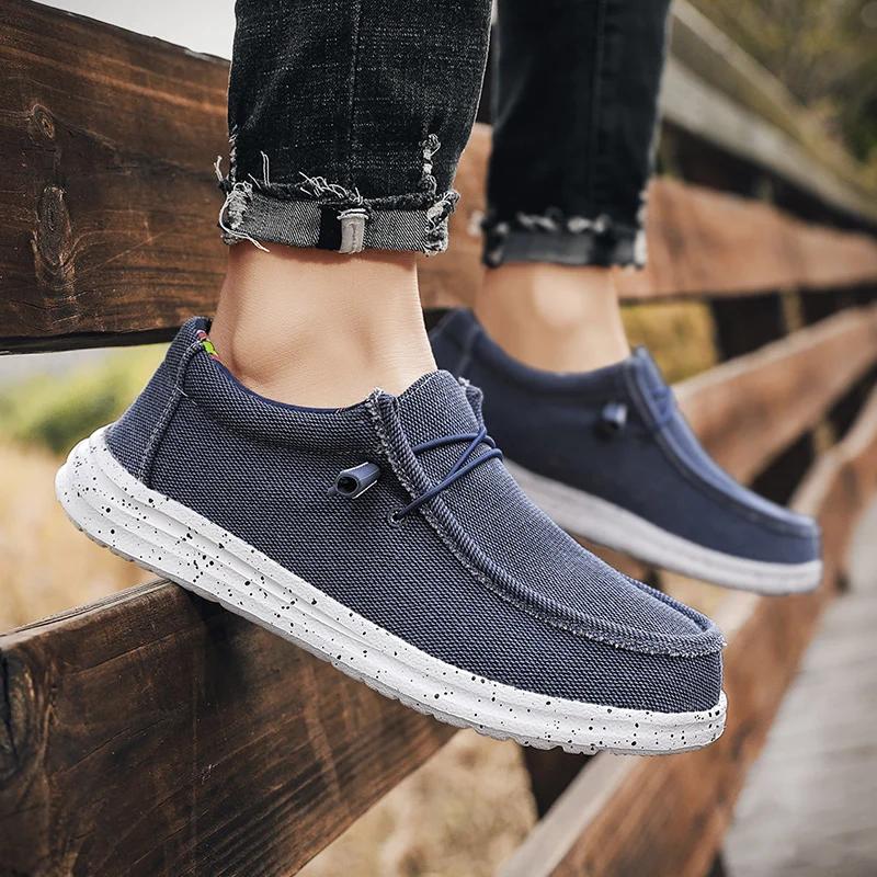 Fashion Large Size Outdoor Men's Casual Denim Canvas Shoes Vulcanize Shoes Fashion Luxury Style Designer Breathable Men Sneakers Loafers