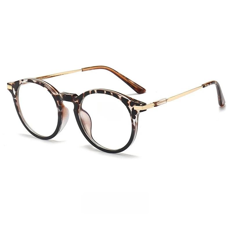 Neue Vintage-Lesebrille mit rundem Rahmen für Damen und Herren, großer Rahmen, Blaulichtfilter, Alterssichtigkeitsbrille mit transparenten farbigen Gläsern