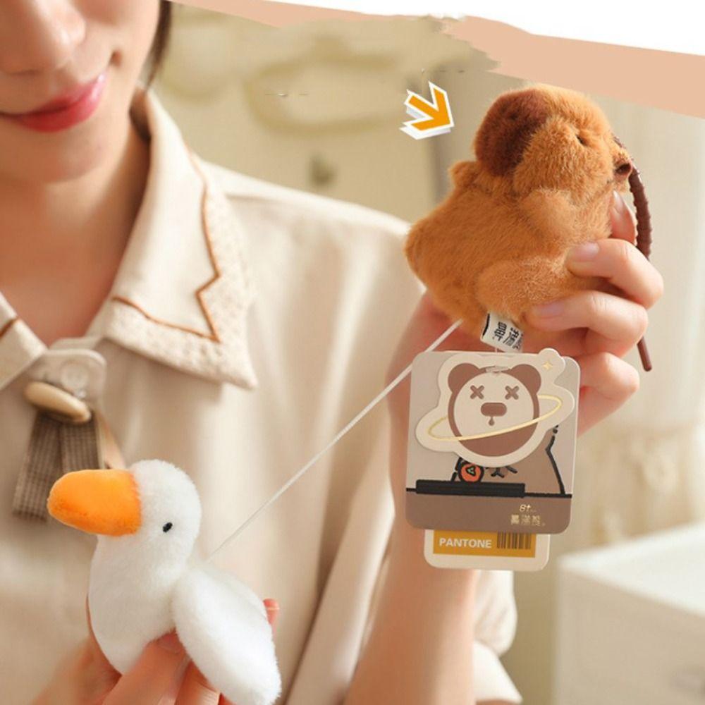 Animal Stuffed Doll Stay Wire Capybara Pendant Crocodile Goose Capybara Keychain Stuffed Animal Funny Capybara Doll