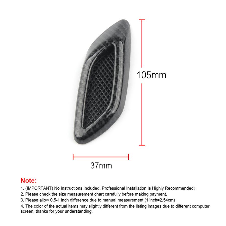 6Pcs Car Styling 3D Shark Gill Car Side Fake Vent Sticker Carbon Fiber Color Fine Decoration Modified Car Styling Popular Sticker