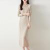 Women Sweater Dress 100% Wool MODERN NEW SAGA O-neck Knit Long Pullover Winter Jumpers Wool Long Dress Female