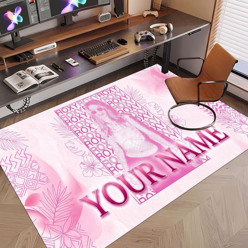 Custom Name Crystal Velvet Rug,Roxy Dekker Comfortable Anti Slip Floor Mat For Room Decoration