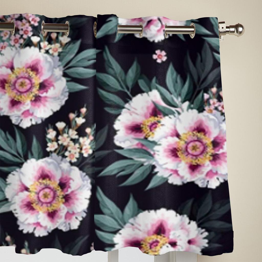 Weiße Pfingstrose Fenster Vorhang Für Wohnzimmer Schlafzimmer Dekoration Vorhänge Luxus Küche Raffgardinen