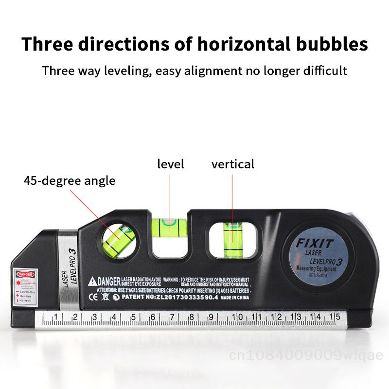 4-in-1 Laser Level Complete Set with Tripod - Infrared Laser Level, Tape Measure, Spirit Level & Ruler, Pro Measuring Kit