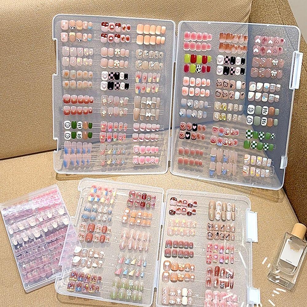 Transparent Nail Display Box S/L Dustproof Storage Box Nail Art Storage Box  for Nail Salon