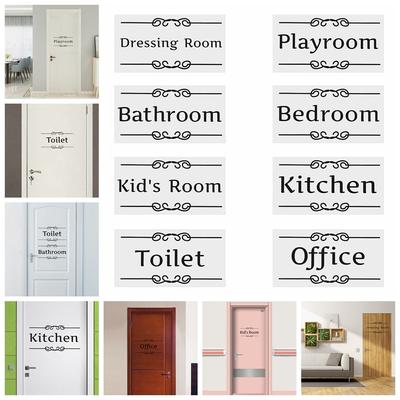 Diy Office Vinyl Toilet Decals Entrance Sign Wall Art Door Stickers