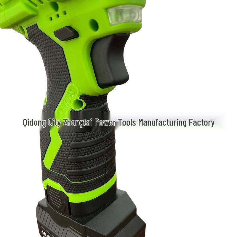 16.8V Brushless Green Electric Drill - Multifunctional Household Tool with Lithium Battery & Impact Pistol Charging