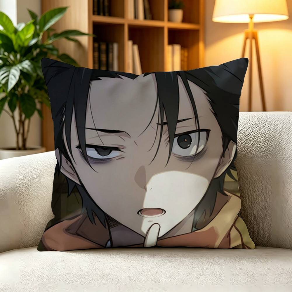 N-Natsuki Subaru ReZero Isekai Anime Pillow Case Square Double-Sided Sofa Cushion Cover Bedroom Bedside Pillow