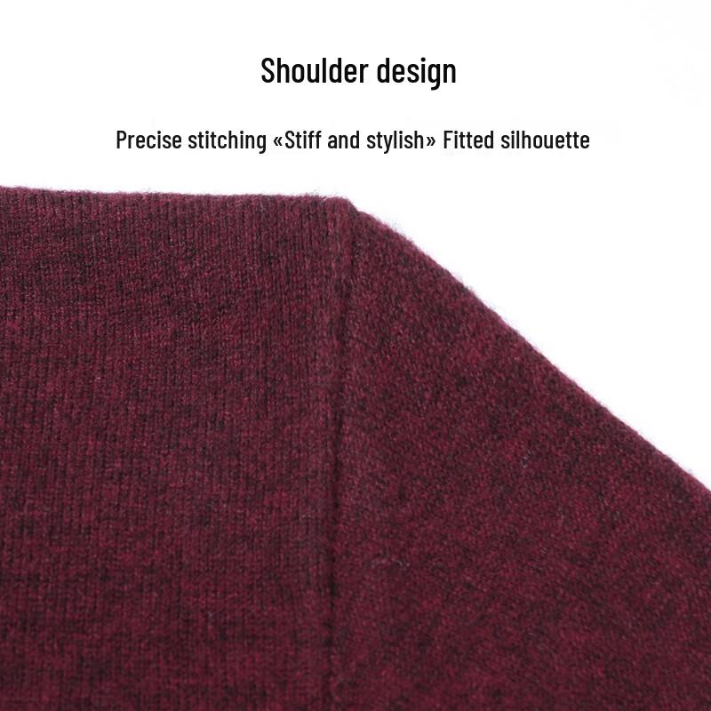 SNOWFLYING Men's V-Neck 100% Wool Pullover Sweater