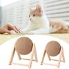 Cat Scratch Interactive Solid Wood Cat Scratch Ball Pet Toy, Containing Sisal Fiber Cat Scratch Ball, Suitable for Indoor Cat Play