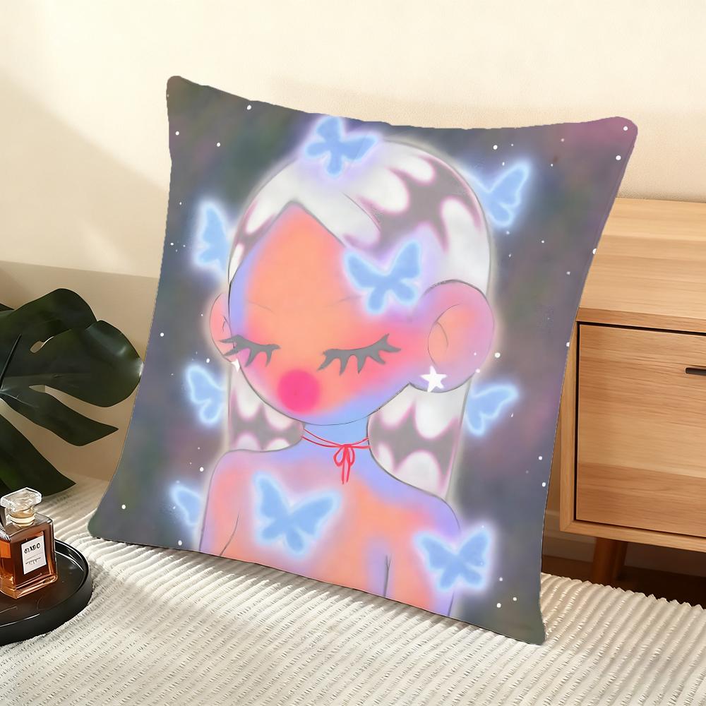 Andreadieznin Spanish Cushion Cover Silky Short Plush Home Sofa Cushion Cover - Invisible Zipper Home Decoration