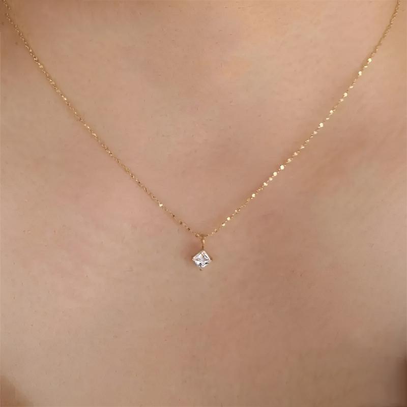 Elegant Square Titanium Steel Necklace for Women Hypoallergenic Slim Clavicle Chain for Wedding Dinner Jewelry Gift