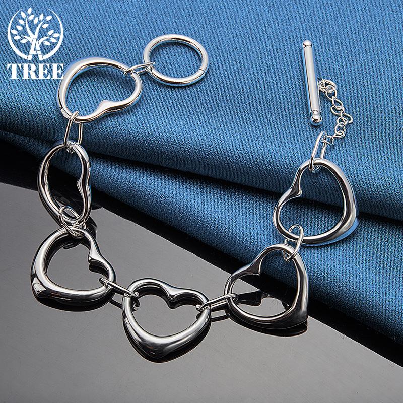 Bijuterii brățară cu șase inimi din argint sterling 925