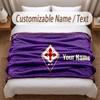 Fiorentina FC Printed Flannel Blanket Custom Name Text Soft Warm Throw For Bedroom Holiday Gift