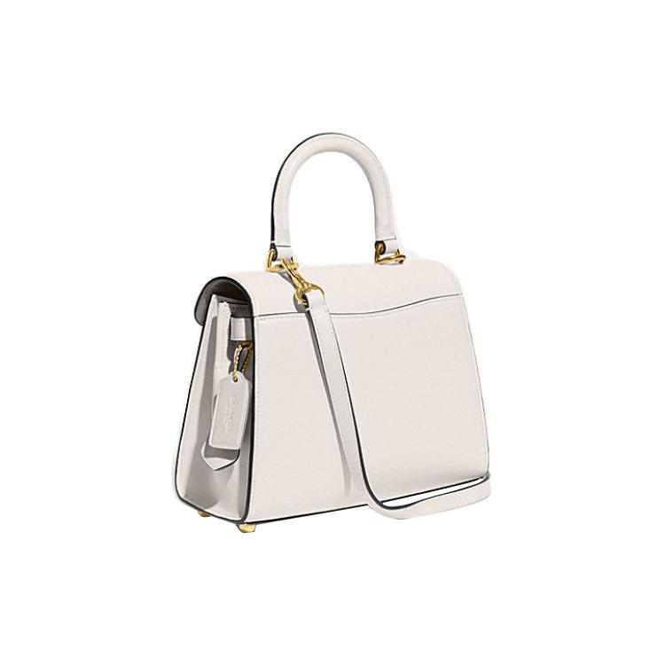 New COACH Cow Leather Handbag, Shoulder Bag, Crossbody Bag Medium Size Women's White CH723-B4HA