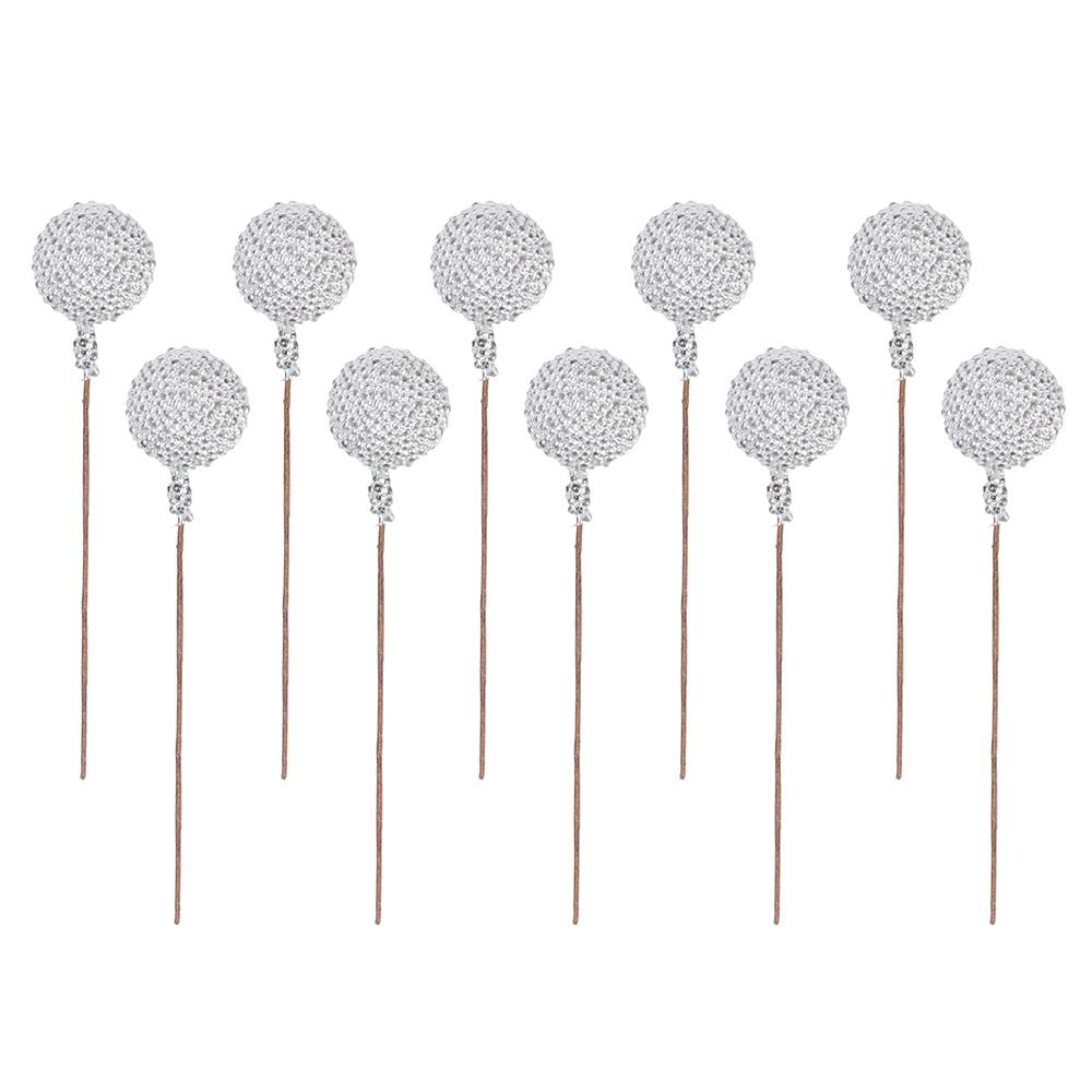 

100/10 шт. рождественские имитации ягод мини пенопластовые искусственные ягоды цветы фрукты вишни растения украшения для дома рождественская вечеринка подарки своими руками 10PCS серебряный