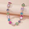 Exaggerated Colored Sugar Necklace for Women, Fashionable and Elegant, Simple Collarbone Chain, Beautiful Holiday Gift