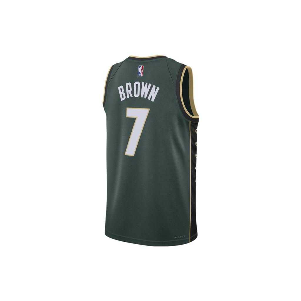 Nike NBA Dri-Fit City Edition Jersey 2022-23, Boston Celtics #7 Jaylen Brown Unisex Tops Dark-Green DO9586-331
