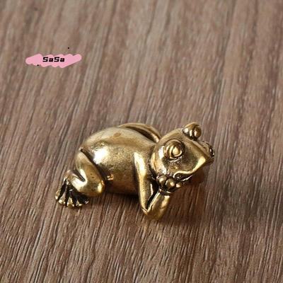 S-1 Pc Brass Small Frog Miniatures Figurines Vintage Handmade Copper Animal Ornaments Home Decor Living Room Desktop Decorations